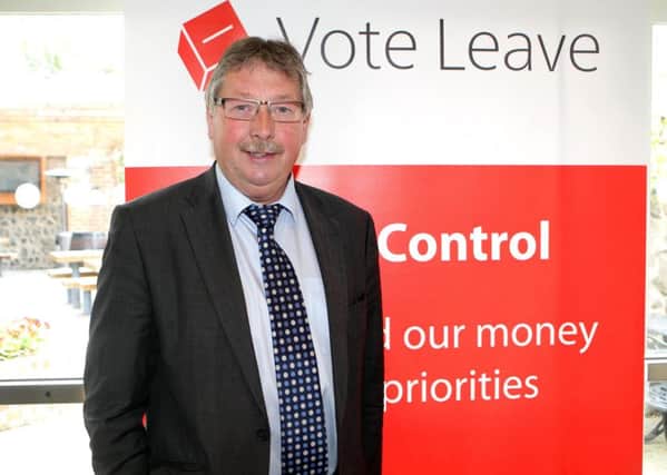 Sammy Wilson of the DUP at a Vote Leave event. Picture Matt Bohill