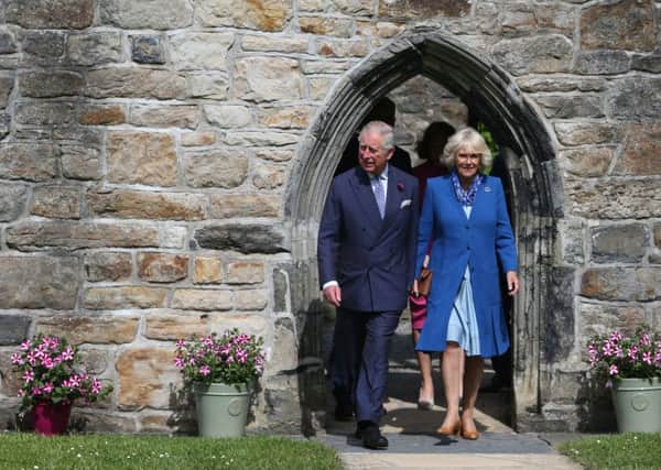 The Prince of Wales and the Duchess of Cornwall at Donegal Castle in Donegal Town, as Charles visits the Republic of Ireland in the latest royal bid to solidify transformed Anglo-Irish relations