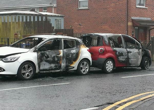 Two Renault cars parked at Glebecoole Park were gutted in an arson attack in the early hours of Friday morning, May 27.