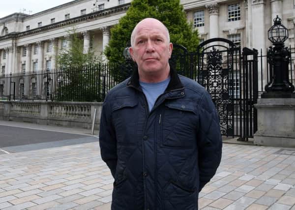 Abuse victim Gary Hoy outside  Belfast High Court