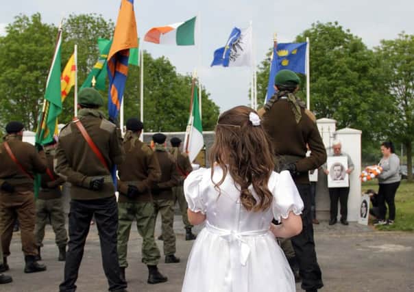 Republican Sinn Fein parade through the Kilwilkie Estate in Lurgan to the unveiling of the Vol Edward Costello 1916 Memorial Garden