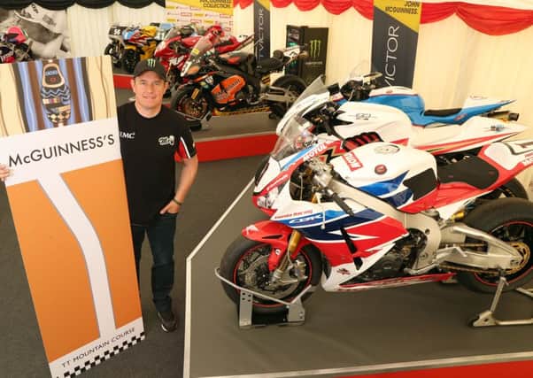 A special exhibition of machinery raced by John McGuinness is open to the public this year to mark his 20th anniversary of racing at the Isle of Man TT.