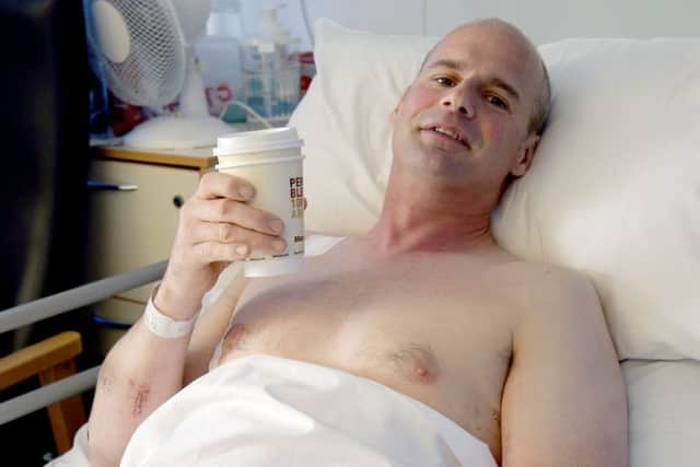 Ryan Farquhar pictured in the Royal Victoria Hospital in Belfast.