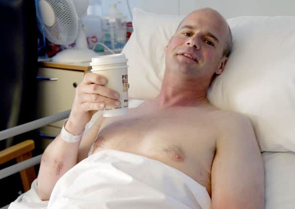 Ryan Farquhar pictured in the Royal Victoria Hospital in Belfast.