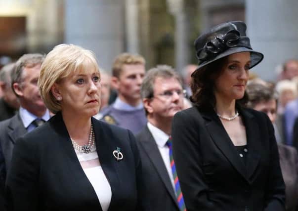 Irish minister Heather Humphreys, left, pictured with Secretary of State Theresa Villiers, at a First World War Remembrance service in Belfast in 2014