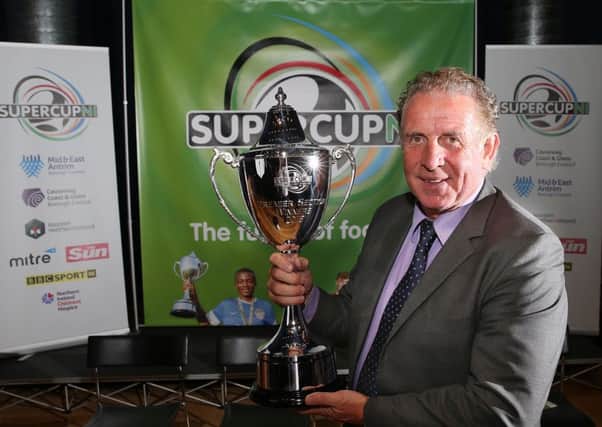 Gerry Armstrong helped make the draw for this summers SuperCupNI
