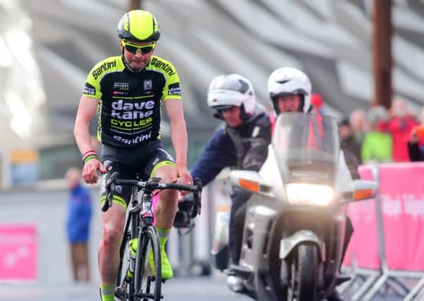 A Giro rider pictured in Northern Ireland