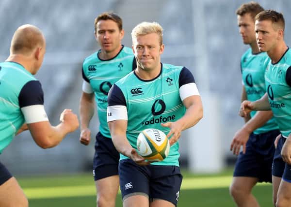 Stuart Olding and the Irish squad training in South Africa