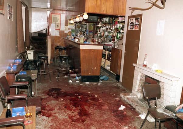 The interior of O'Toole's bar in Loughinisland the morning after the UVF shot dead six people
