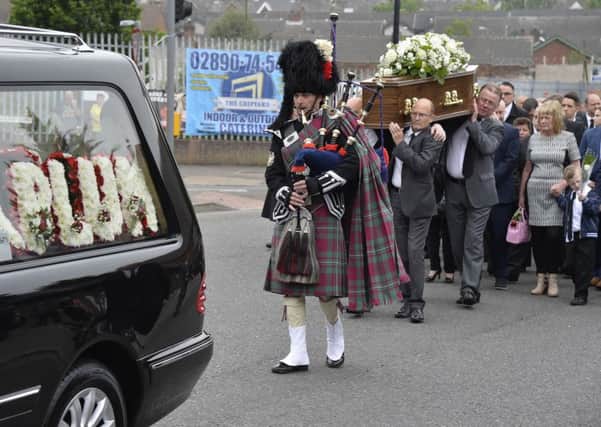 William 'Plum' Smith's funeral service took place at St Matthw's Parish Church on the Woodvale Road