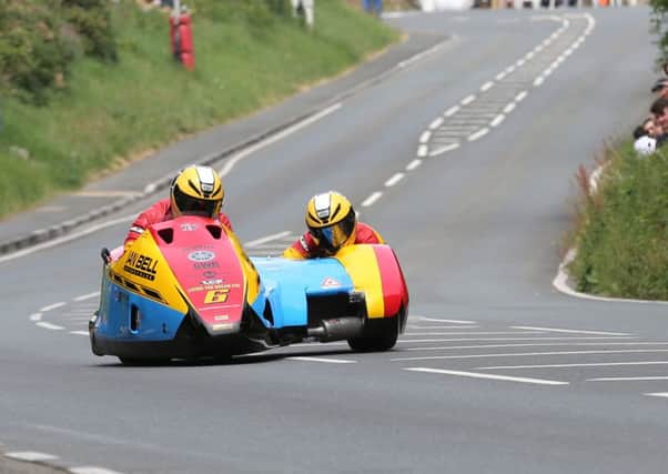 Ian Bell and Carl Bell pictured during in action at this year's Isle of Man TT.