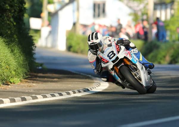 William Dunlop on the IC Racing/Caffrey Yamaha R1 at Gorse Lea during the Isle of Man TT.
