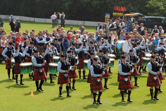 Field Marshal Montgomery Pipe Band pictured entering the competition arena at the UK Pipe Band Championships at the Stormont Estate on Saturday 11th June.
