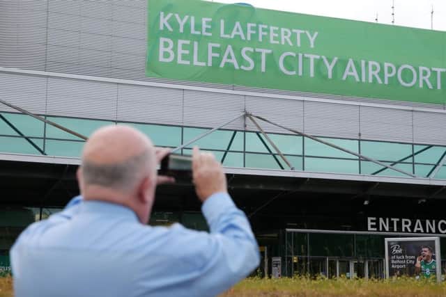 For one day only (Sunday, 12th June), the airport has become the Kyle Lafferty Belfast City Airport in a historic move