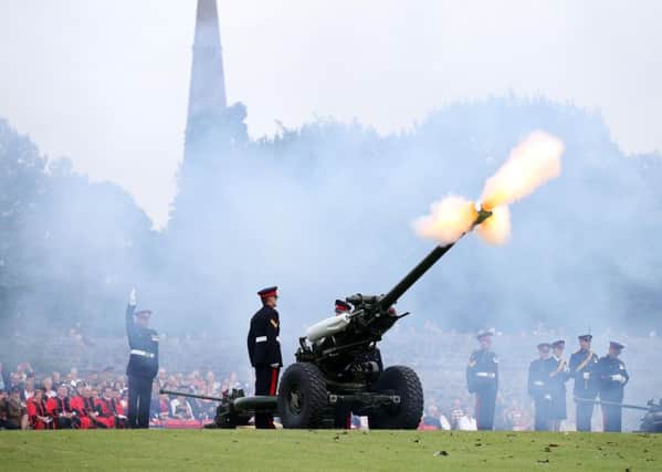 A 21 Royal Gun Salute took place in Hillsborough