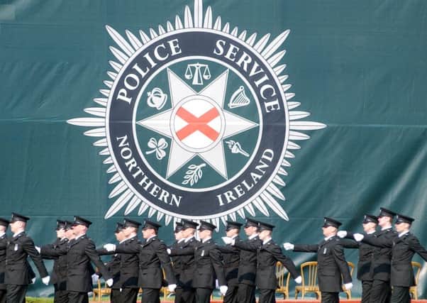 A parade of new PSNI recruits in 2002. No-one pictured has any connection to the current probe into misconduct at the PSNI college.
