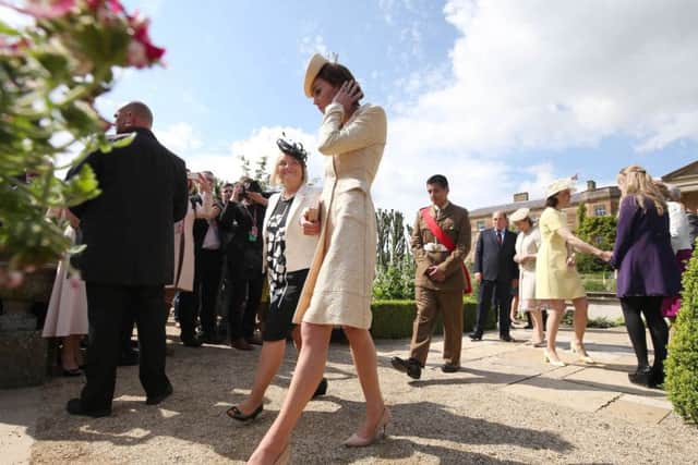 The Duke & Duchess of Cambridge, Guests of Honour and the Secretary of State are pictured at the Annual Garden Party in Hillsborough Castle, Northern Ireland