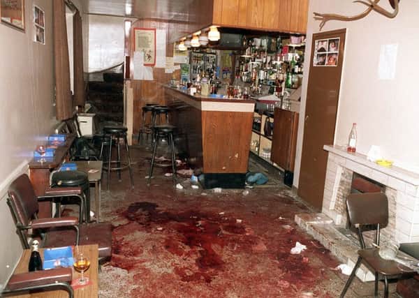 Interior of the bar in Loughinisland the morning after the UVF shot dead six people.