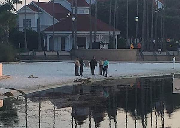 The scene near Disney's Grand Floridian Resort & Spa in Orlando, USA, after a two-year-old boy was dragged into the water by an alligator. PRESS ASSOCIATION Popp/PA Wire