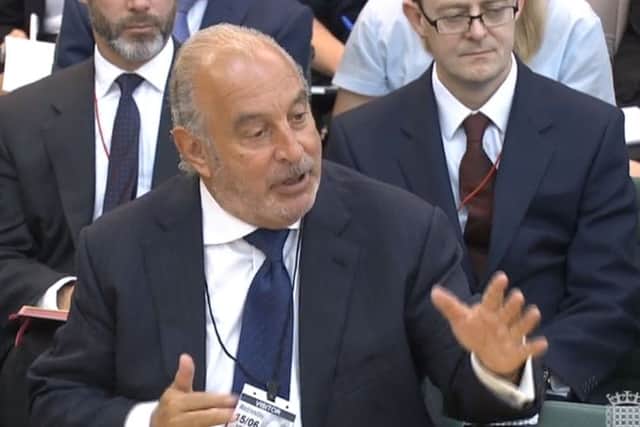 Sir Philip Green gives evidence to the Business, Innovation and Skills Committee and Work and Pensions Committee at Portcullis House, London, on Wednesday June 15, 2016.