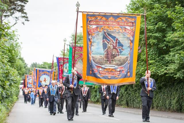 Several hundred banners were carried at the Bannerfest parade in Dungannon, Co Tyrone, to mark the centenary of the Battle of the Somme.