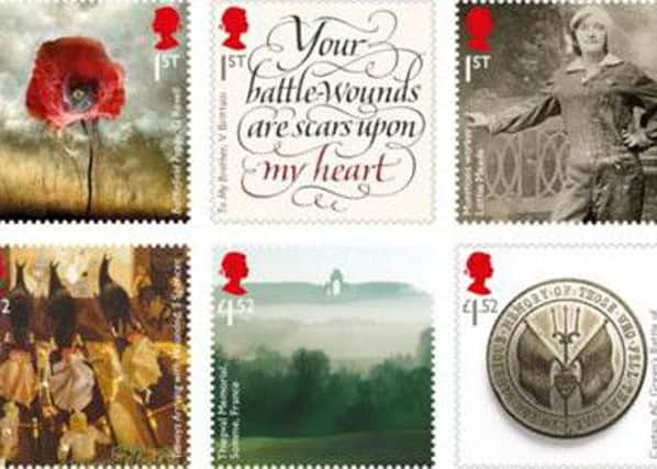 Images of Royal Mail's third set of stamps in its series marking the centenary of each year of the First World War