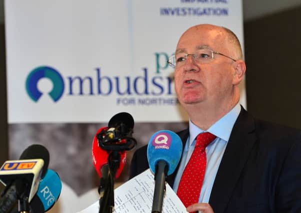Police Ombudsman Dr Michael Maguire at a press conference revealing his report earlier this month