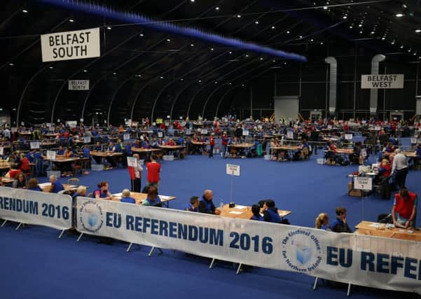 Referendum on the United Kingdom's membership of the European Union Northern Ireland- Titanic Count Centre - Belfast
