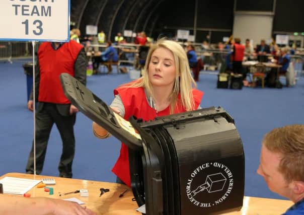 The count as it takes place in Belfast