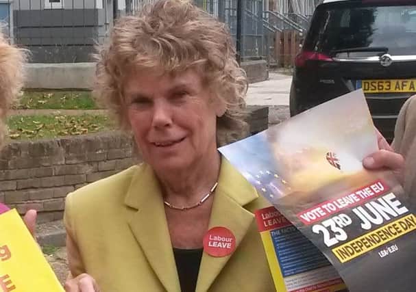 Kate Hoey MP campaigning for Brexit  in London on the eve of the EU referendum