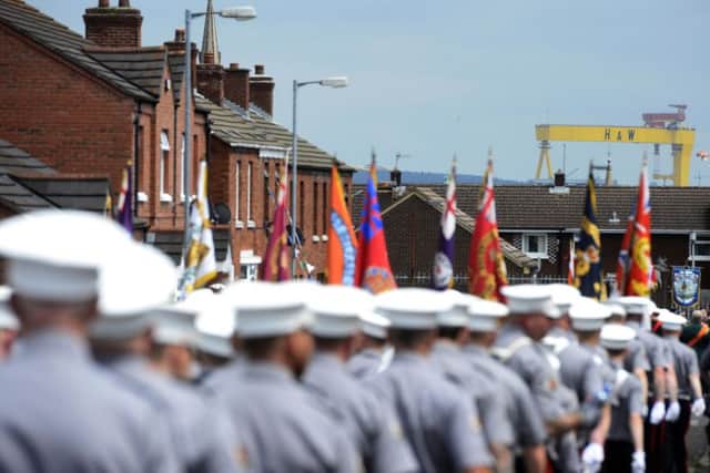 Pacemaker press 26/06/2016 . The Annual tour of the North Parade in West Belfast takes place.  The parade winds it's way through narrow streets of the shankill road making it's way up toward the woodvale and Springfield area's then back down the traditional route of the West circular road. Picture Pacemaker press