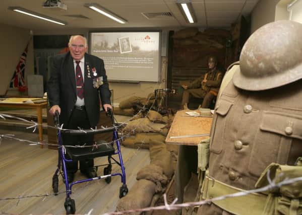 The exhibition was officially opened by Irish Guards veteran John McAreavey to the sound of a bugle which sounded an advance at the Somme in 1916