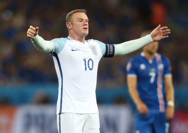 Englands Wayne Rooney shows his frustration during Euro 2016