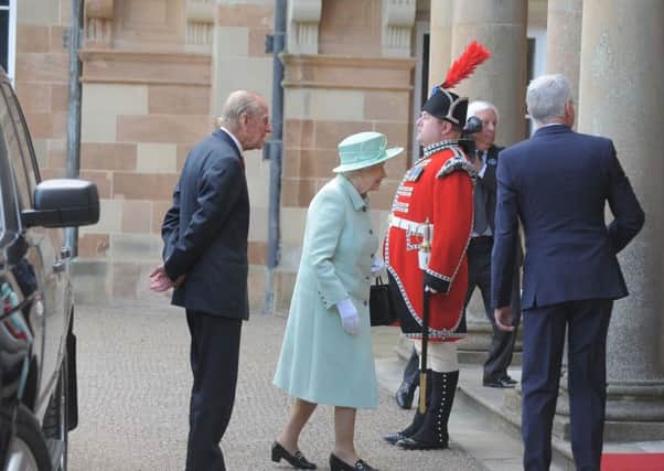 Her Majesty the Queen and the Duke of Edinburgh arrive at Hillsborough Castle today