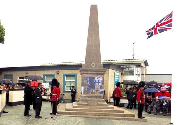 The unveiling of the new war memorial in Ballynahinch