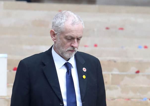 Labour leader Jeremy Corbyn pictured at Thiepval today for the Somme commemoration. Photo: Steve Parsons/PA Wire