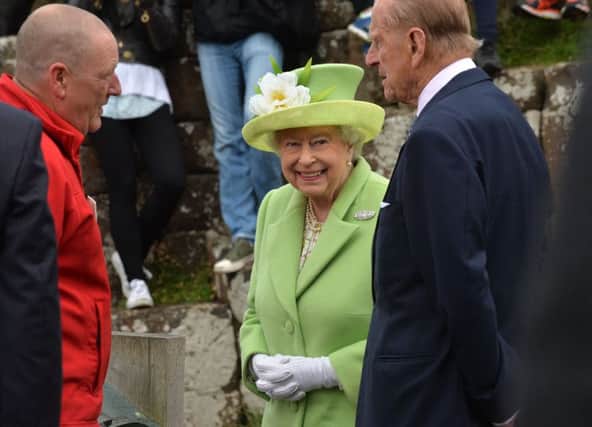 Her Majesty the Queen and the Duke of Edinburgh visit the Giants Causeway.
Photo by Aaron McCracken/Harrisons