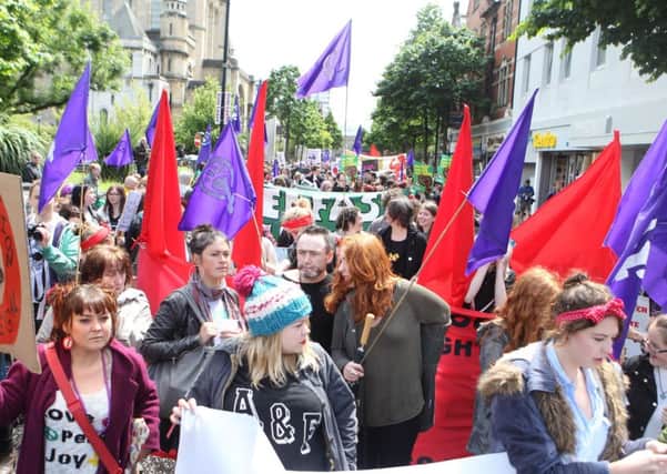 The pro-choice rally in Belfast City Centre on Saturday