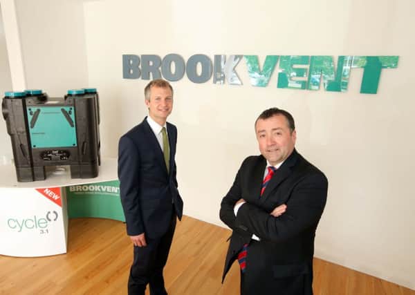 Brookvent MD Declan Gormley, right, with Christopher Murray of Barclays