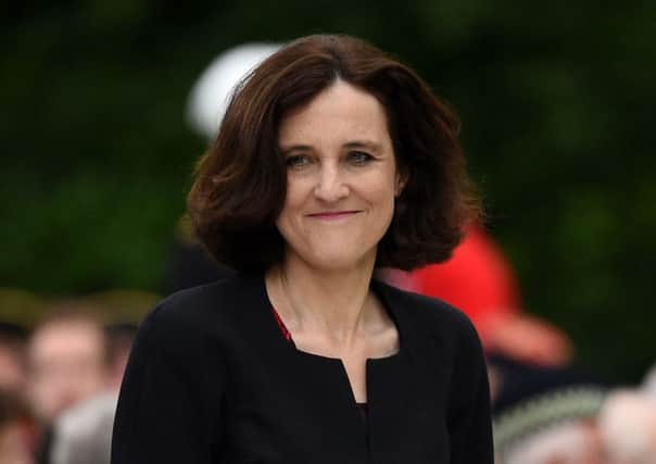Secretary of State for Northern Ireland Theresa Villiers during the Commemoration of the Centenary of the Battle of the Somme at the Commonwealth War Graves Commission Thiepval Memorial in Thiepval, France, on July 1