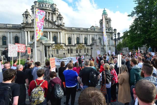 Rally in defence of Jeremy Corbyn at Belfast City Hall