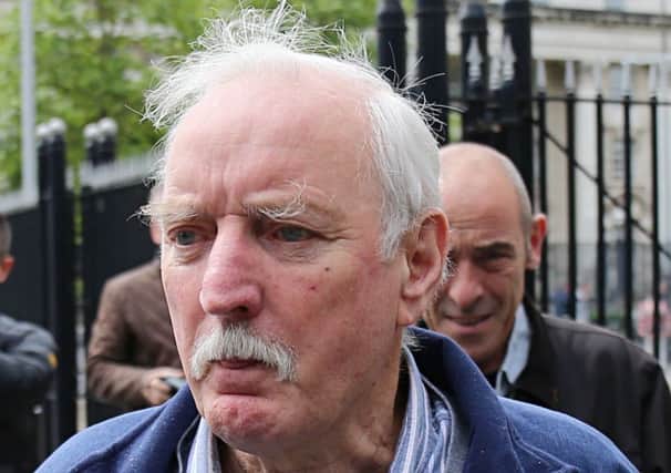 Ivor Bell, 79, outside Belfast Magistrates' Court after a judge ruled that he will stand trial for involvement in the 1972 murder of mother of 10 Jean McConville