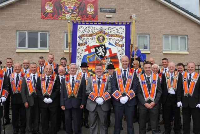 Members of Goldsprings of Comber LOL 1037 pictured outside Comber Orange Hall