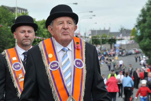 Members of Castledawson LOL97 step out for the Twelfth