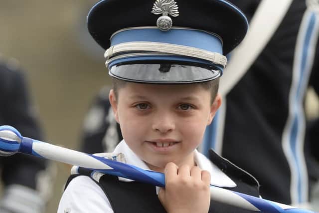 A young member of the Flutes and Drums Band in Donaghadee