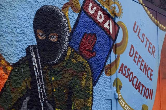 A UDA South East Antrim branch mural in Carrickfergus, 2015