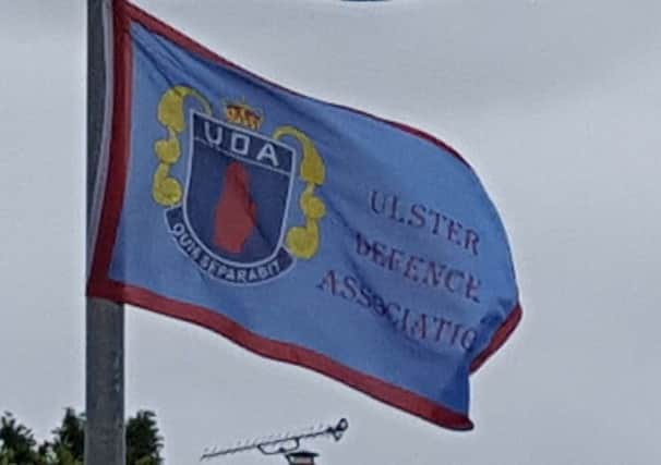 A UDA flag in Limavady town centre.