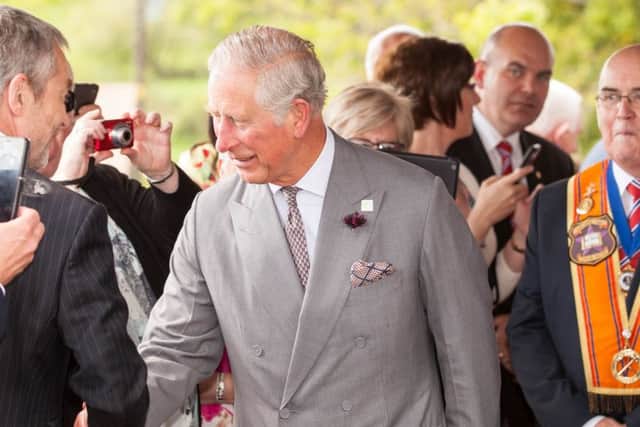 Prince Charles during his visit to the Museum of Orange Heritage in Loughgall in May