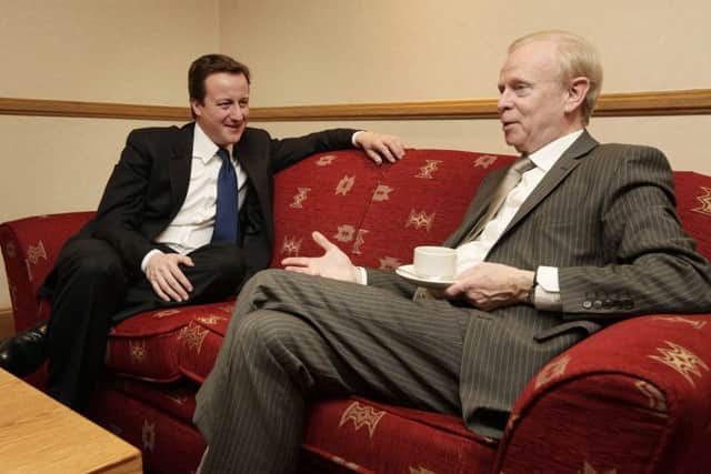 David Cameron pictured with Ulster Unionist leader Sir Reg Empey in 2008 while in coalition with each other. 
Picture by Kelvin Boyes / Press Eye.