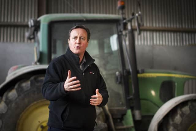 Prime Minster David Cameron addresses local farmers from the Ahoghill,  setting out the case for staying in the European Union.  Photo: Liam McBurney/PA Wire